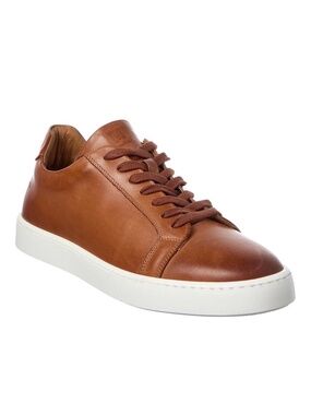 New Bruno Magli Magnifico Low Top Sneaker Cognac Sz 7.5